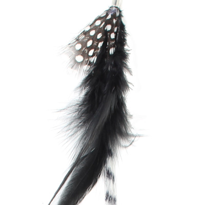 Zac's Alter Ego - Aprox. 40cm Polka Dot Feather Haarverlängerung - Schwarz